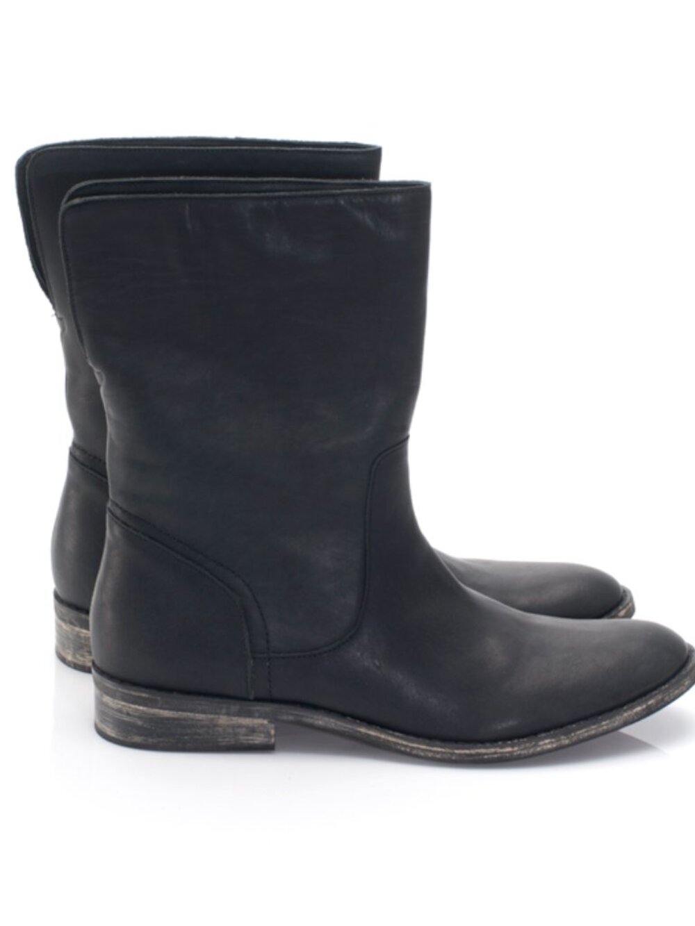 New Genuine Leather Flat Ankle Riding Boots Foldable NYC Designer Handmade
